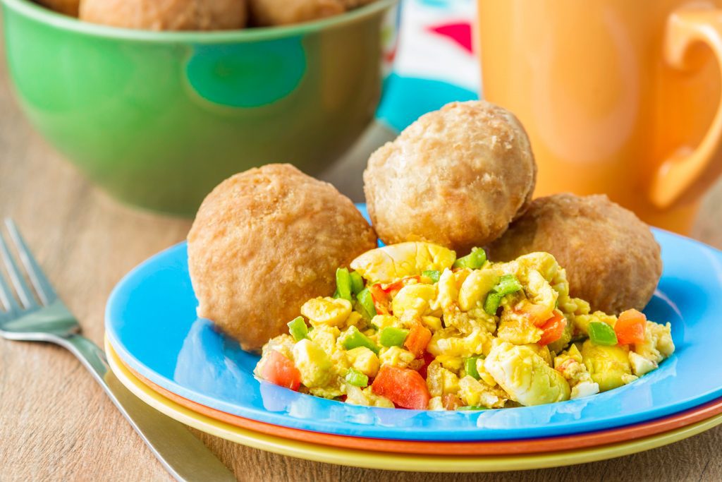 Ackee Fried Dumplings and Salt Fish