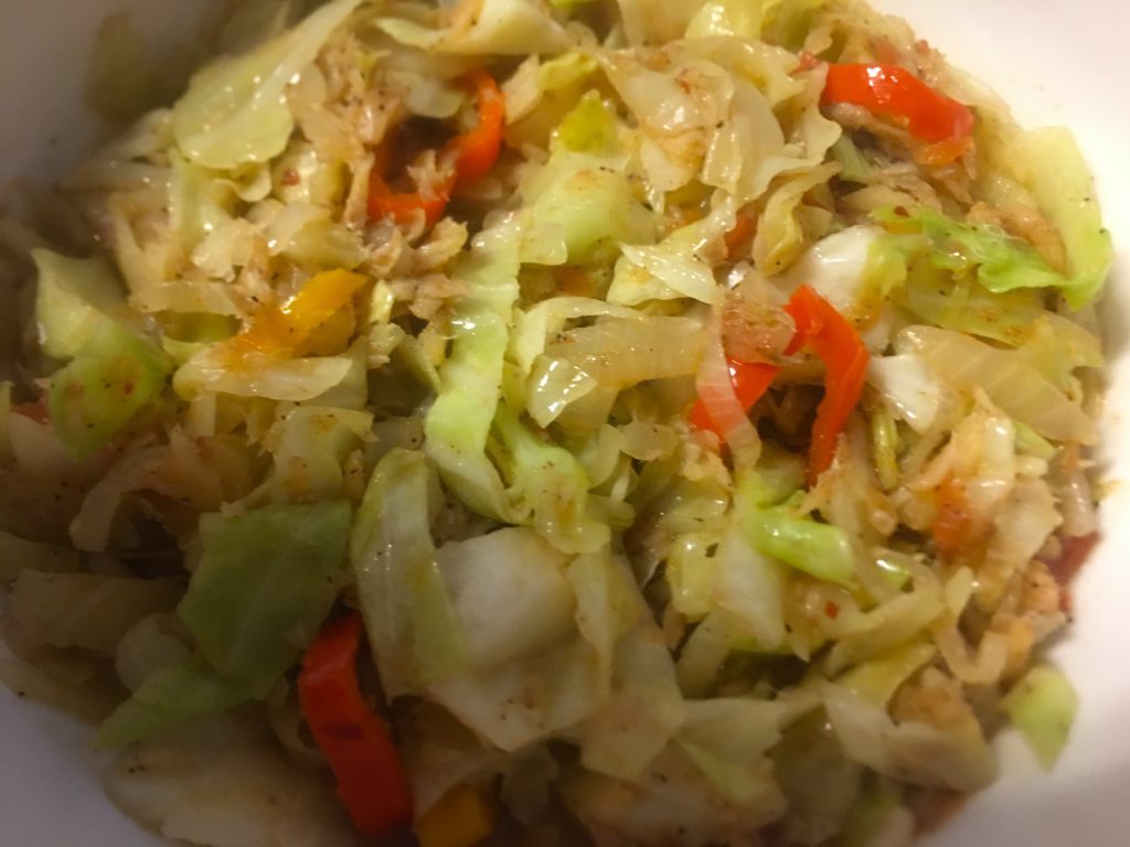 Crunchy Steam Cabbage With Salt Fish