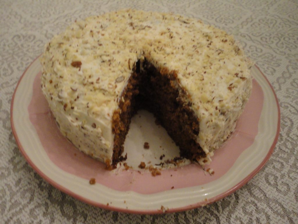 Cut Carrot Coconut Cake