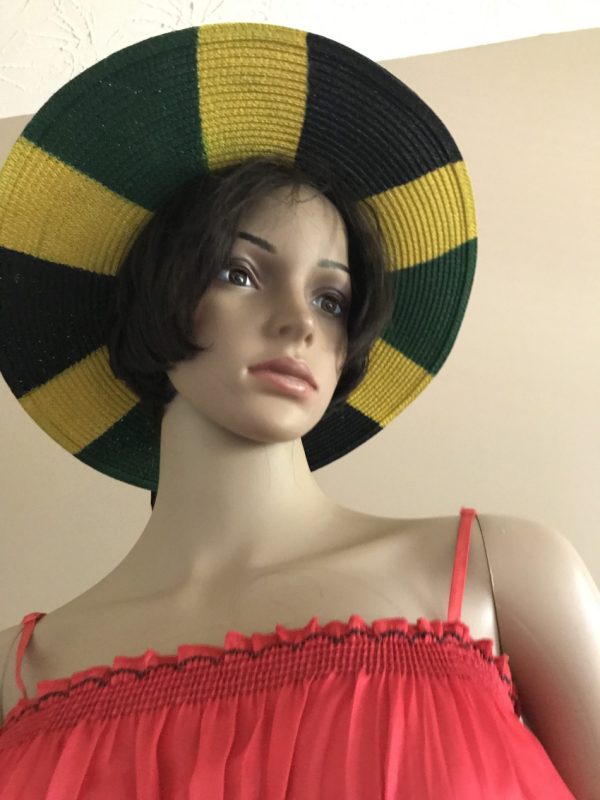 Jamaican Colors Painted Sides Narrow Brim Hat